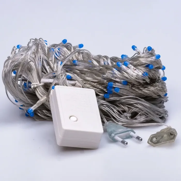 Гірлянда штора 3х3 м на 600 LED світодіодна білий провід 16 ліній синя (ZWM2600LEDBL) - зображення 8