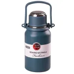 Термос із нержавіючої сталі 900 мл з ручкою тримає тепло до 12 годин Синій (HP157NB)