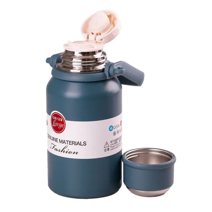 Термос из нержавеющей стали 900 мл с ручкой держит тепло до 12 часов (HP157NB) - изображение 2