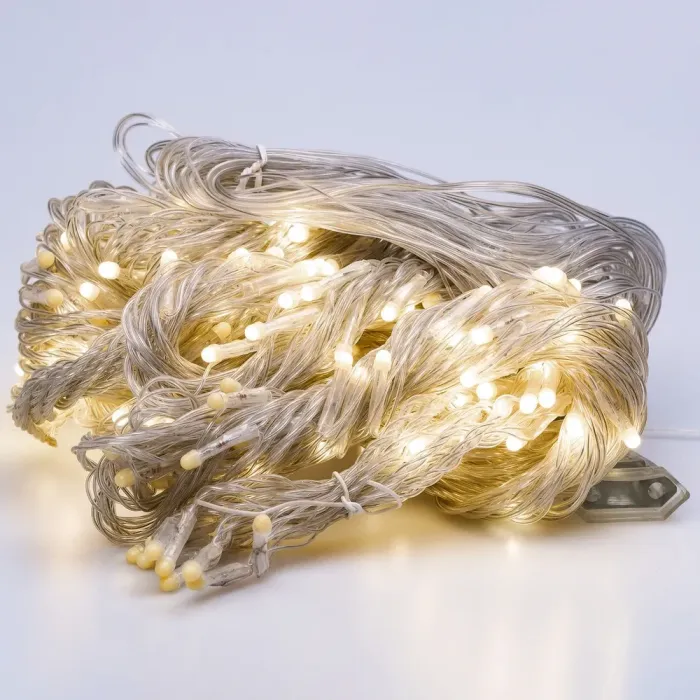 Гірлянда штора 3х3 м на 600 LED світодіодна білий провід 16 ліній жовта (ZWM2600LEDY) - зображення 8