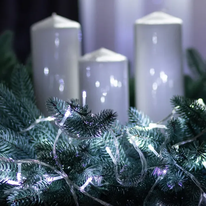 Гірлянда нитка 10м на 200 LED лампочок світлодіодна білий провід 8 режимів біла (W200LEDW) - зображення 2