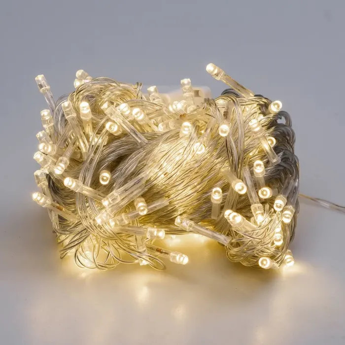 Гірлянда нитка 10м на 200 LED лампочок світлодіодна білий провід 8 режимів жовта (W200LEDY) - зображення 7