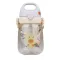 Бутылка для воды с трубочкой 380 мл детская прозрачная фляга для напитков.