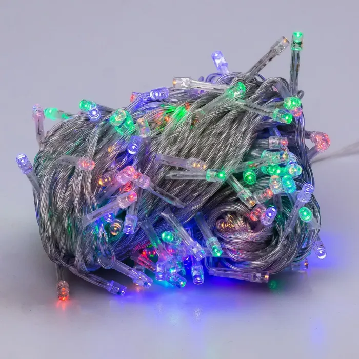 Гірлянда нитка 16м на 300 LED лампочок світлодіодна білий провід 8 режимів кольорова (W300LEDML) - зображення 7