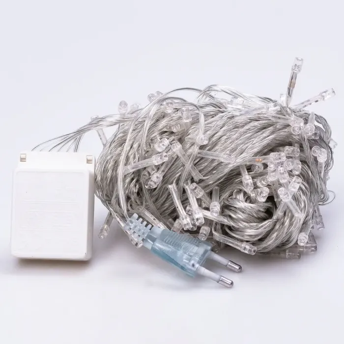 Гірлянда нитка 16м на 300 LED лампочок світлодіодна білий провід 8 режимів кольорова (W300LEDML) - зображення 8