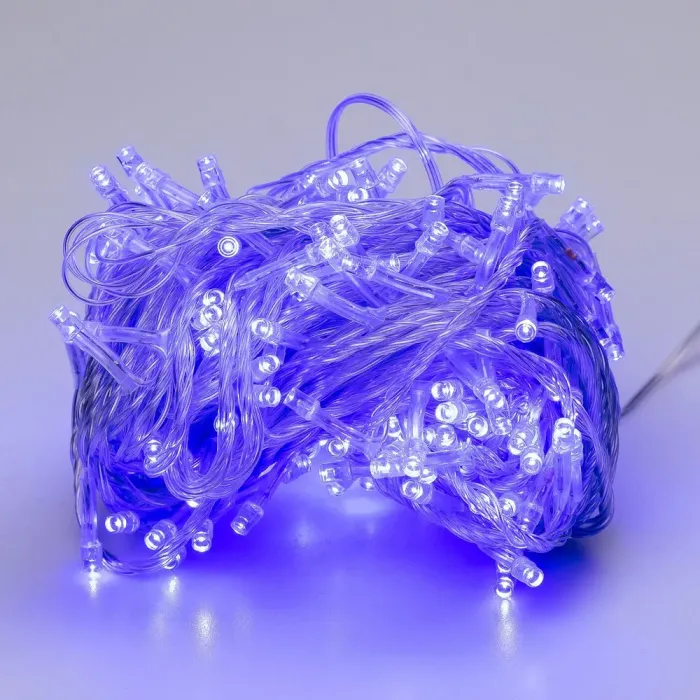 Гірлянда нитка 16м на 300 LED лампочок світлодіодна білий провід 8 режимів синя (W300LEDBL) - зображення 7
