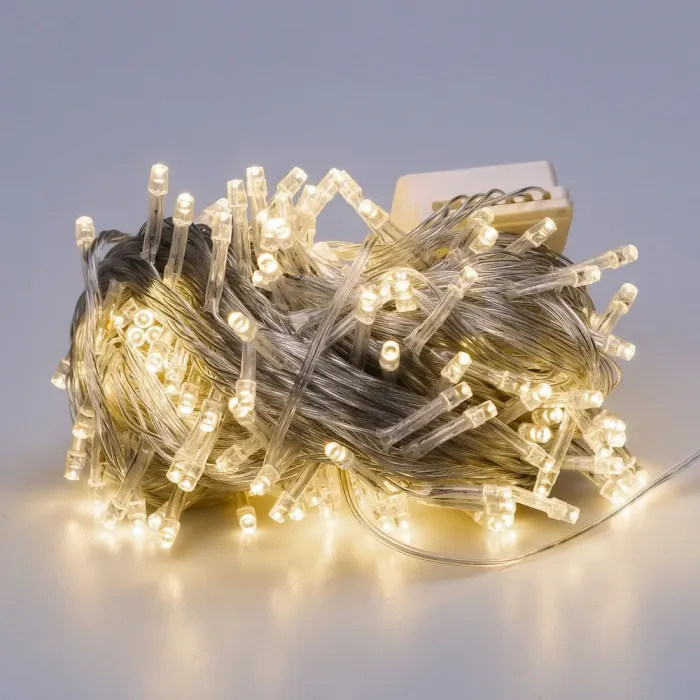 Гірлянда нитка 16м на 300 LED лампочок світлодіодна білий провід 8 режимів жовта (W300LEDY) - зображення 7