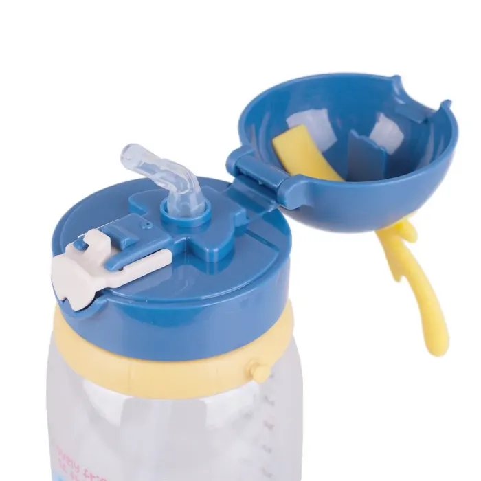 Бутылка для воды с трубочкой 550 мл фляга прозрачная для напитков. - изображение 6