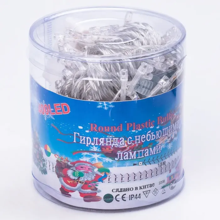 Гірлянда нитка 18м на 400 LED лампочок світлодіодна білий провід 8 режимів роботи кольорова (W400LEDML) - зображення 9