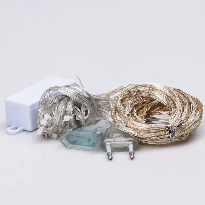 Гірлянда штора 3х3 м Роса на 200 LED лампочок світлодіодна мідний провід 8 режимів 10 ниток кольорова (173305ML) - зображення 9