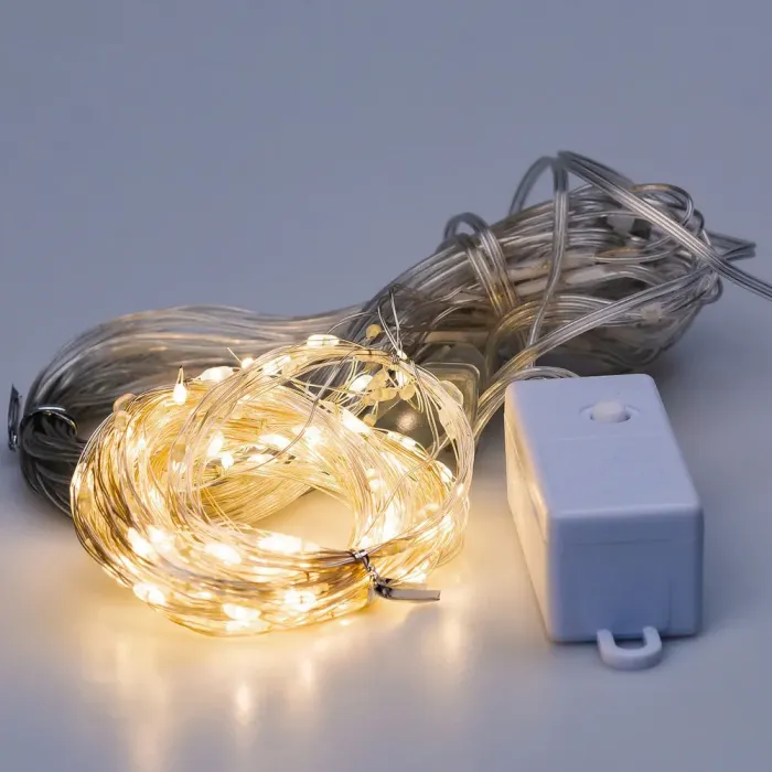 Гірлянда штора 3х3 м Роса на 200 LED лампочок світлодіодна мідний провід 8 режимів 10 ниток жовта (173308Y) - зображення 2