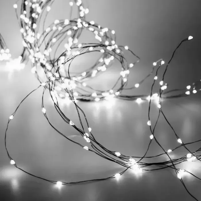 Гірлянда кінський хвіст Роса 10 ниток на 200 LED лампочок світлодіодна мідний провід 2 м по 20 діодів біла (1733011W) - зображення 2