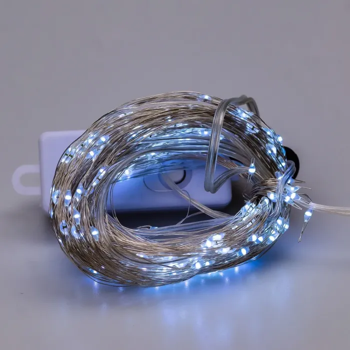 Гірлянда кінський хвіст Роса 10 ниток на 200 LED лампочок світлодіодна мідний провід 2 м по 20 діодів біла (1733011W) - зображення 7