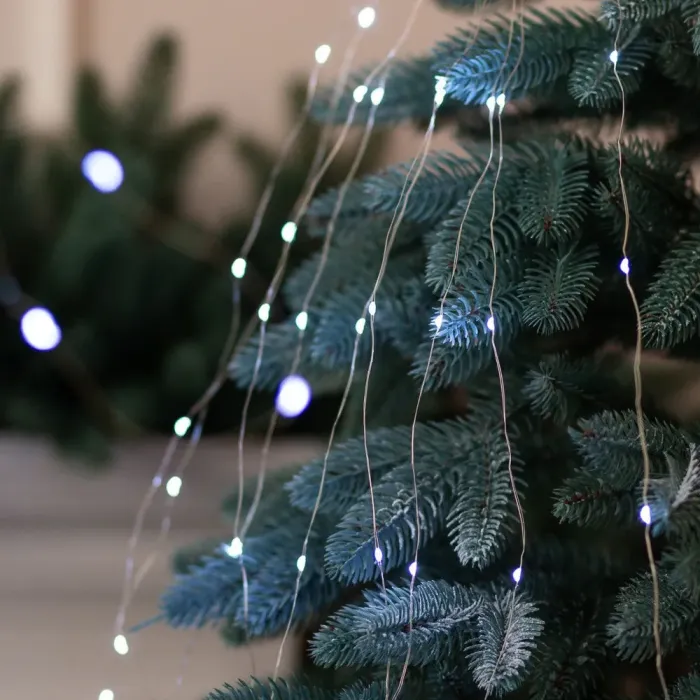 Гірлянда кінський хвіст Роса 10 ниток на 200 LED лампочок світлодіодна мідний провід 2 м по 20 діодів біла (1733011W) - зображення 10