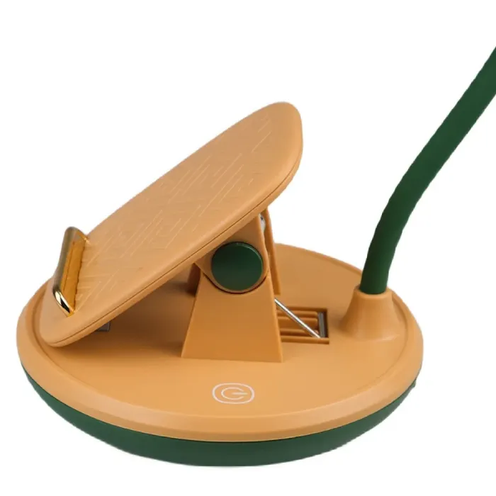 Лампа настільна з підставкою для телефона з акумулятором і USB лампа гнучка сенсорна 2 Вт GL-565 Жовтий (GL565Y) - зображення 2