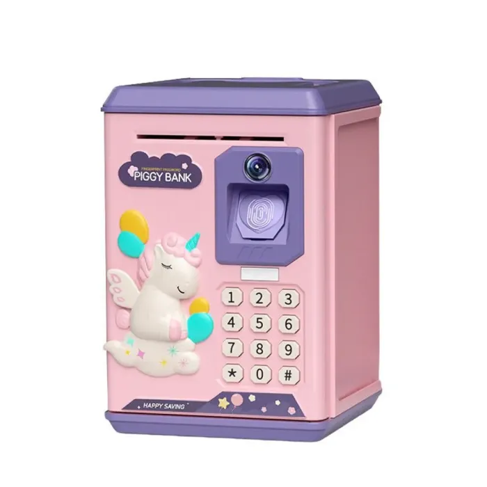 Сейф скарбничка електронна дитяча музична з купюроприймачем кодовим замком та відбитком пальця Єдиноріг (668818P) - зображення 1