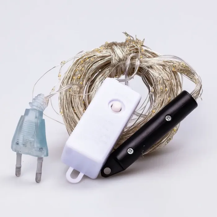 Гірлянда кінський хвіст Роса 20 ниток на 600 LED світлодіодна лампочок мідний провід 3 м 8 режимів біла (1733015W) - зображення 8