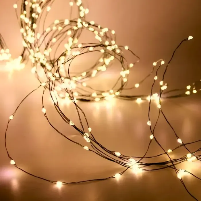 Гірлянда кінський хвіст Роса 20 ниток на 600 LED світлодіодна лампочок мідний провід 3 м 8 режимів жовта (1733016Y) - зображення 2