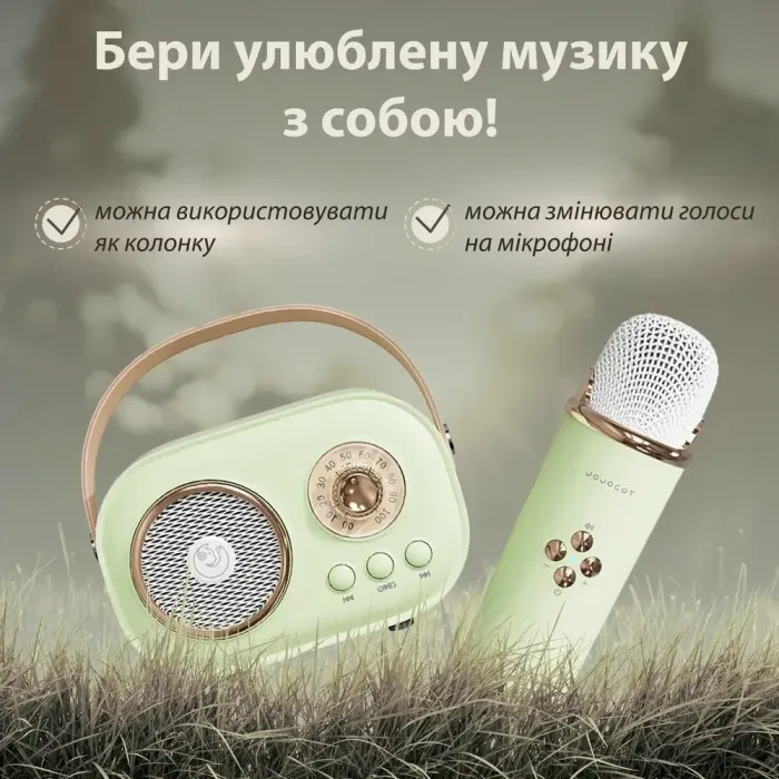 Колонка Bluetooth бездротова портативна з мікрофоном потужна колонка з вологозахистом TF card Platinum C-20 Зелений (C20GR) - зображення 4