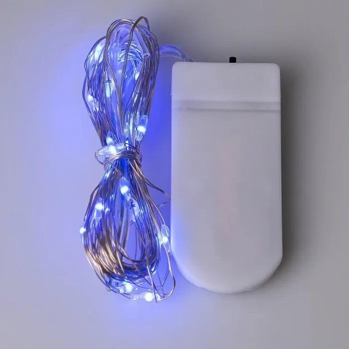 Гирлянда Роса 3 метра на батарейках гибкая 30 LED светодиодная гирлянда медный провод Синий (1733018BL) - изображение 2