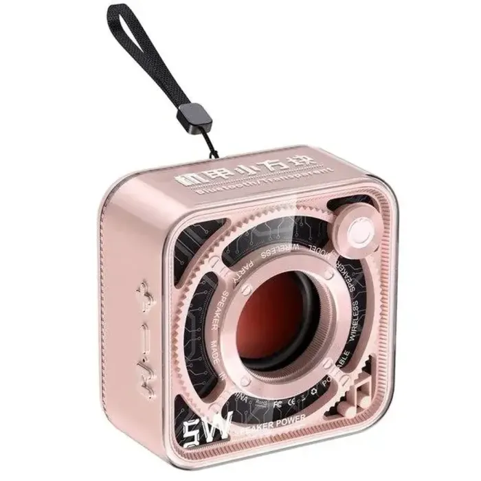 Портативна міні-колонка Bluetooth 5 Вт акумуляторна/TF-картка Рожевий (DW12P) - зображення 1