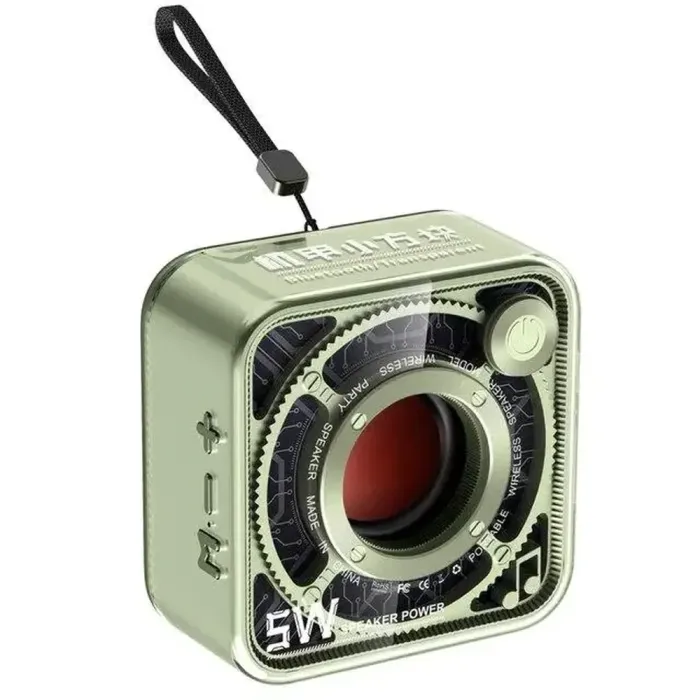 Портативна міні-колонка Bluetooth 5 Вт акумуляторна/TF-картка Зелений (DW12GR) - зображення 1