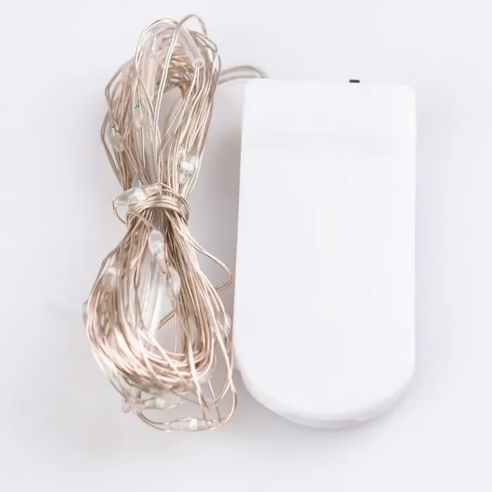 Гірлянда Роса 3 метри на батарейках гнучка 30 LED світлодіодна гірлянда мідний провід жовта (1733020Y) - зображення 7