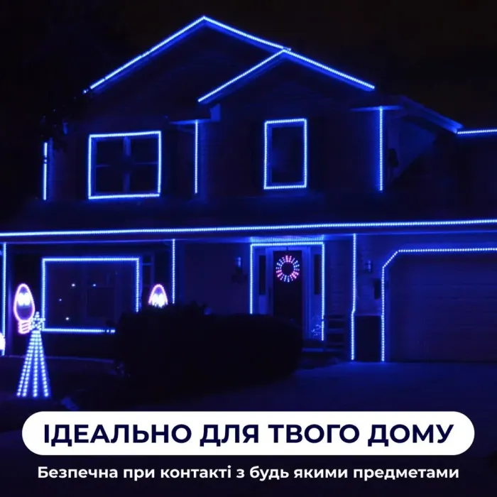Гірлянда стрічка вулична Дюралайт 900 LED світлодіодна 50 м морозостійка білий провід синя (DR50МBL) - зображення 5