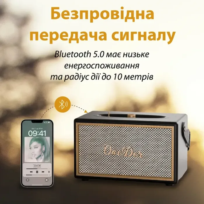 Портативна колонка Bluetooth OneDer D6 потужна з Bluetooth TF/USB/AUX 40 Вт Чорний (D6B) - зображення 6