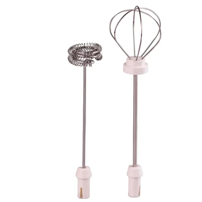 Капучинатор аккумуляторный 1200 мАч бесшумный с USB зарядкой 2 насадки Sokany SK-1772 Белый (SK1772W) - изображение 2