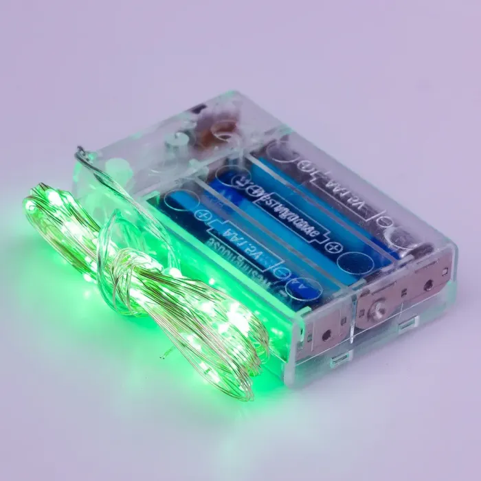 Гірлянда Роса 5 метрів на батарейках гнучка на 50 LED світлодіодна гірлянда мідний провід зелена (1733025GR) - зображення 2