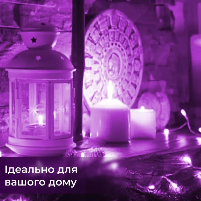 Гірлянда Роса 5 метрів на батарейках гнучка на 50 LED світлодіодна гірлянда мідний провід рожева (1733026P) - зображення 5