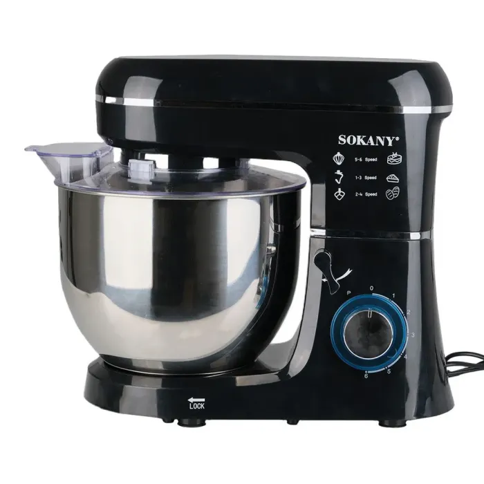 Миксер планетарный с чашей из нержавеющей стали 2200 Вт 6 режимов скорости и 3 насадки 8л (SK275BST) - изображение 2