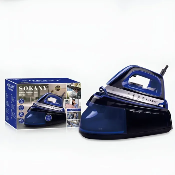 Праска з паровою станцією та антипригарним покриттям 2400 Вт праска керамічна з самоочищенням SOKANY SK-188 (SK188NB) - зображення 4