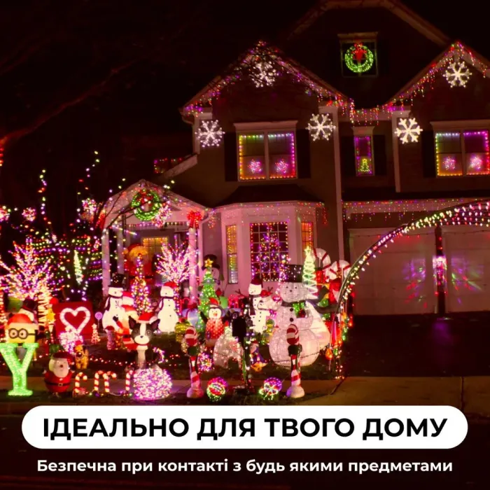 Гірлянда стрічка вулична Дюралайт 480 LED світлодіодна 16 м морозостійка білий провід кольорова (DR20МML) - зображення 5