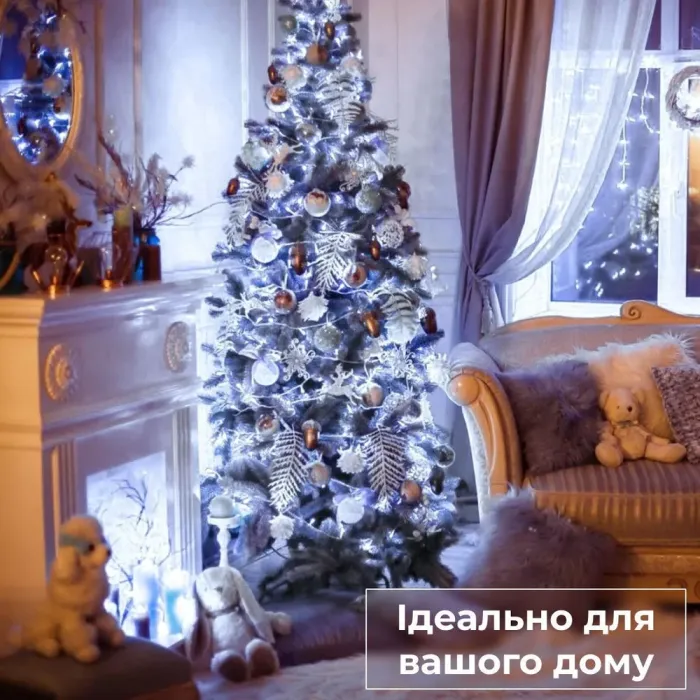 Гірлянда нитка 22м на 500 LED лампочок світлодіодна білий провід 8 режимів роботи біла (W500LEDW) - зображення 6