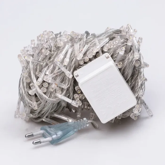 Гірлянда нитка 22м на 500 LED лампочок світлодіодна білий провід 8 режимів роботи жовта (W500LEDY) - зображення 8