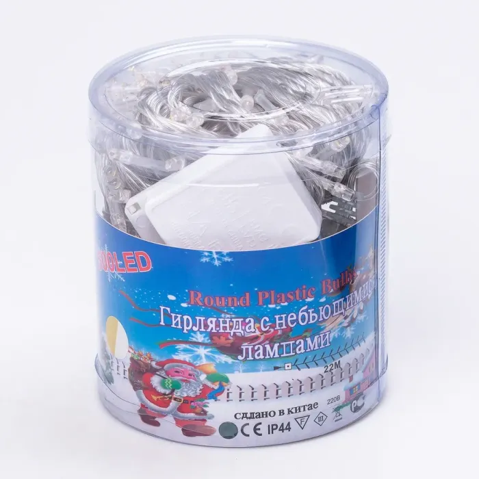 Гірлянда нитка 22м на 500 LED лампочок світлодіодна білий провід 8 режимів роботи жовта (W500LEDY) - зображення 9