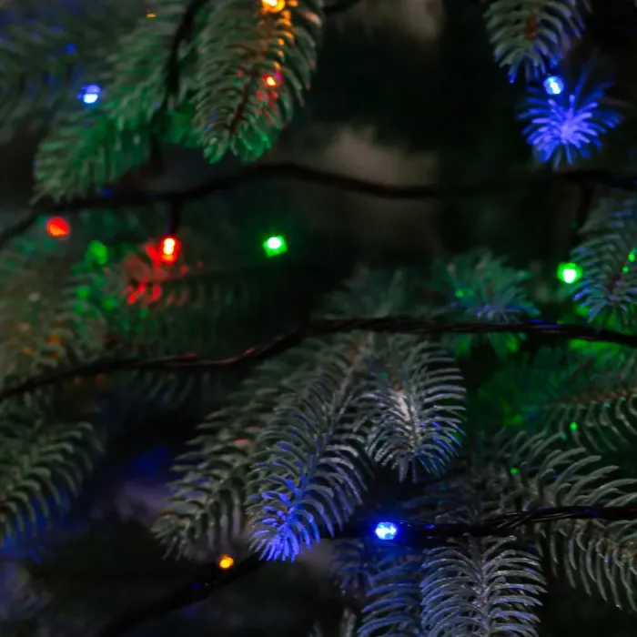 Гірлянда нитка 6м на 100 LED лампочок світлодіодна чорний провід 8 режимів роботи кольорова (M100LEDML) - зображення 2