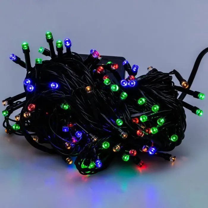 Гірлянда нитка 10м на 200 LED лампочок світлодіодна чорний провід 8 режимів роботи кольорова (M200LEDML) - зображення 7