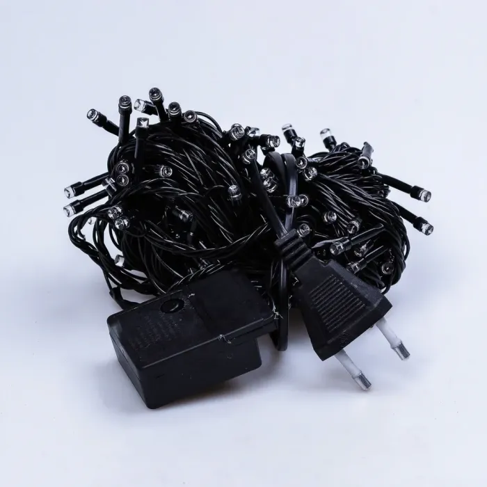 Гірлянда нитка 10м на 200 LED лампочок світлодіодна чорний провід 8 режимів роботи кольорова (M200LEDML) - зображення 8