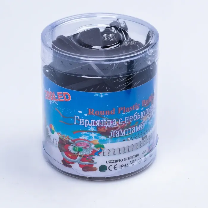 Гірлянда нитка 10м на 200 LED лампочок світлодіодна чорний провід 8 режимів роботи кольорова (M200LEDML) - зображення 9