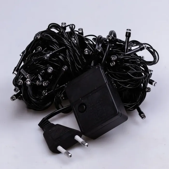 Гірлянда нитка 10м на 200 LED лампочок світлодіодна чорний провід 8 режимів роботи синя (M200LEDBL) - зображення 8