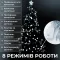 Гірлянда нитка 10м на 200 LED лампочок світлодіодна чорний провід 8 режимів роботи біла (M200LEDW)