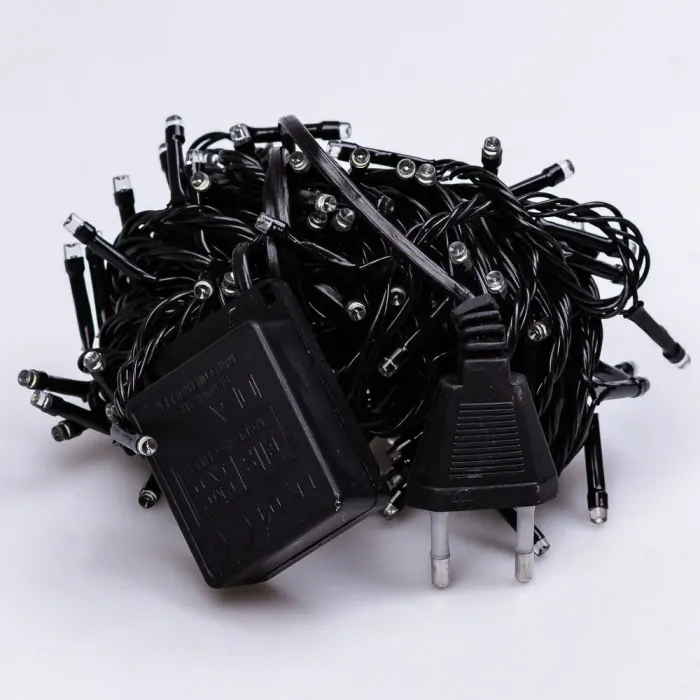 Гірлянда нитка 10м на 200 LED лампочок світлодіодна чорний провід 8 режимів роботи біла (M200LEDW) - зображення 8