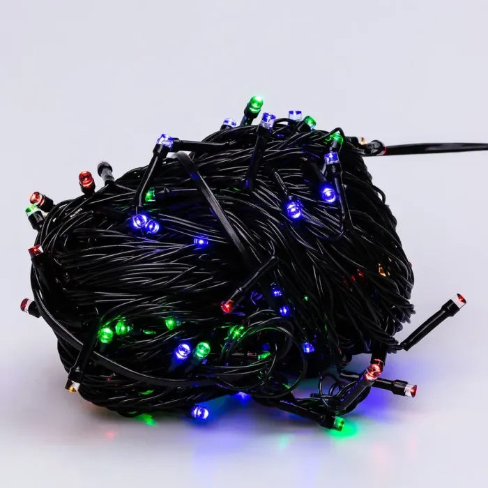 Гірлянда нитка 14м на 300 LED лампочок світлодіодна чорний провід 8 режимів роботи кольорова (M300LEDML) - зображення 7