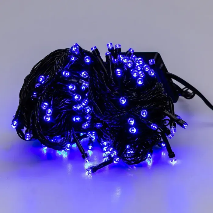Гірлянда нитка 14м на 300 LED лампочок світлодіодна чорний провід 8 режимів роботи синя (M300LEDBL) - зображення 7