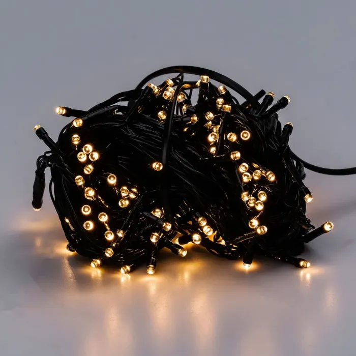 Гірлянда нитка 14м на 300 LED лампочок світлодіодна чорний провід 8 режимів роботи жовта (M300LEDY) - зображення 7
