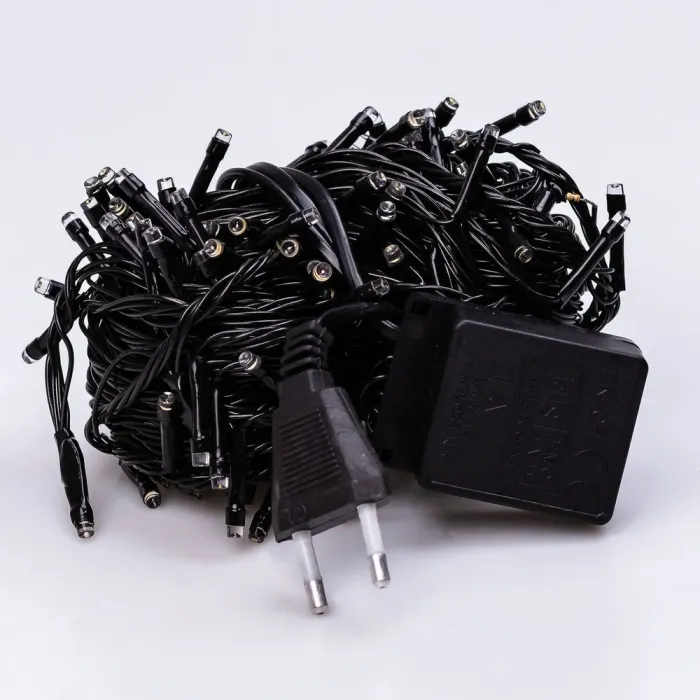 Гірлянда нитка 14м на 300 LED лампочок світлодіодна чорний провід 8 режимів роботи жовта (M300LEDY) - зображення 8