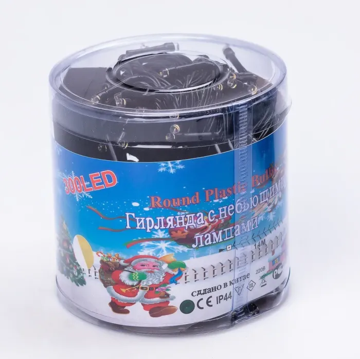 Гірлянда нитка 14м на 300 LED лампочок світлодіодна чорний провід 8 режимів роботи жовта (M300LEDY) - зображення 9